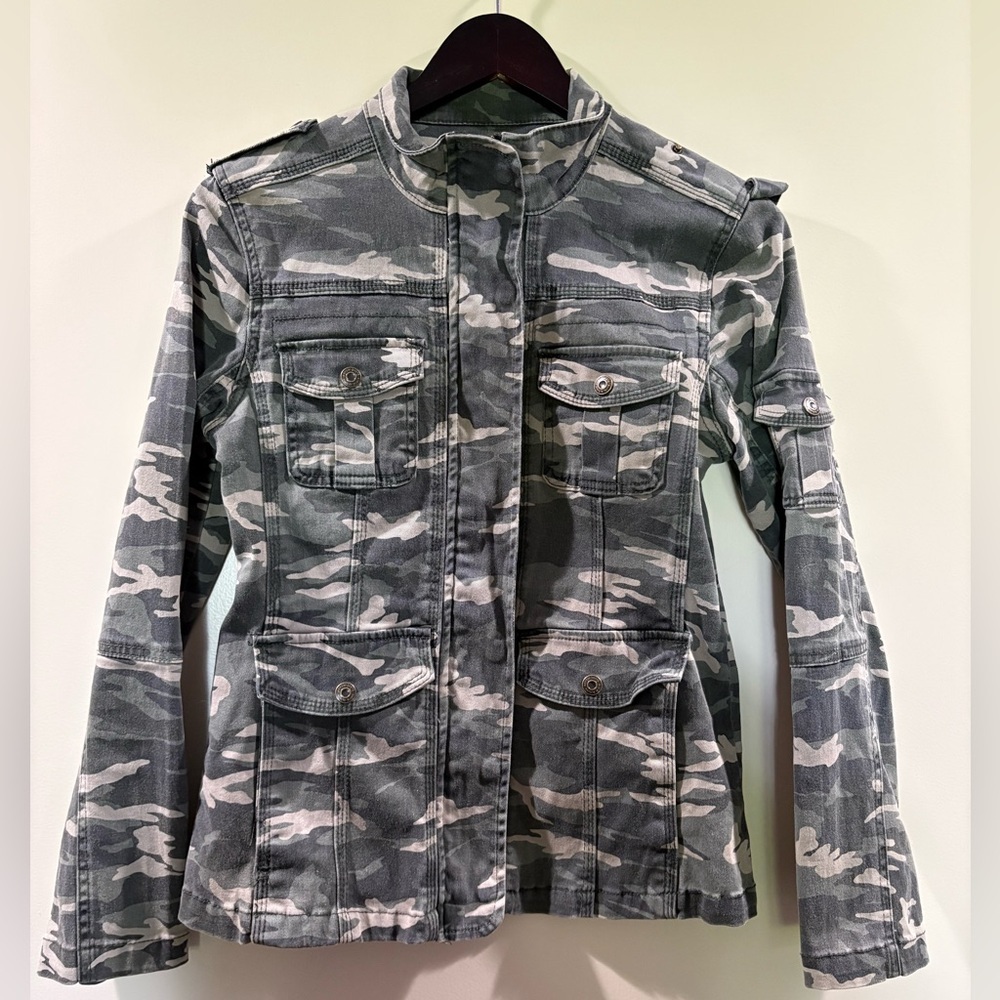 Kensie Jeans Camouflage Utility Jacket Size Small